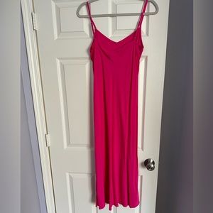 Loft sleeveless pink maxi slip dress size M